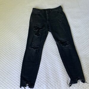American Eagle Outfitters Black Distressed Skinny Jeans